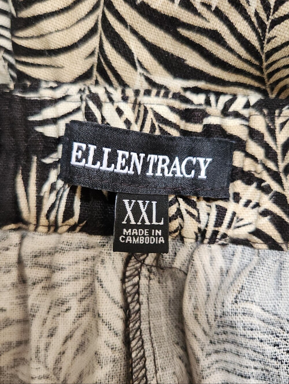 Ellen Tracy Linen Blend Tropical Palm Leaf Wrap Skort XXL NWT Resort Beach - Picture 6 of 7